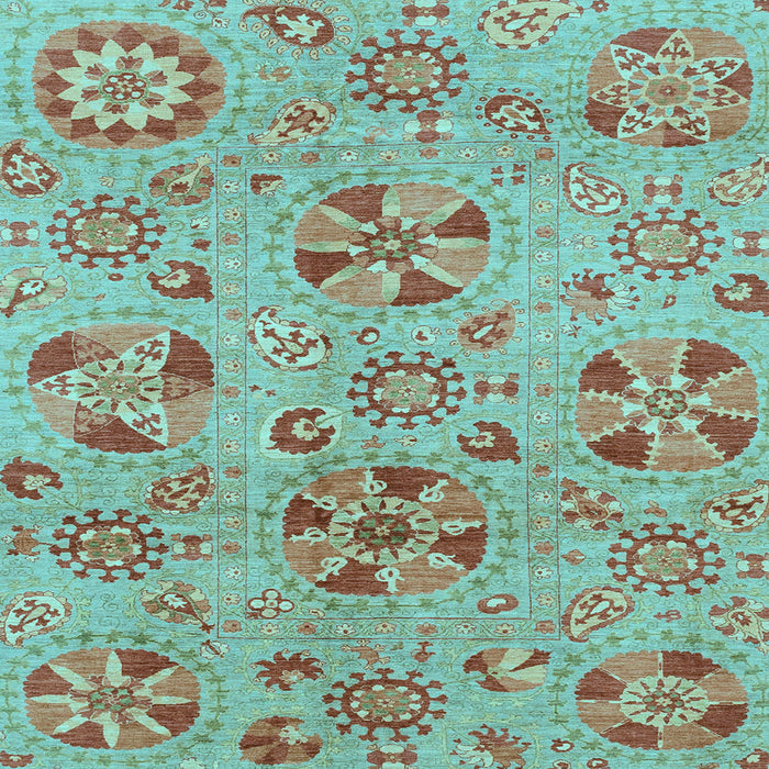 Square Machine Washable Abstract Light Blue Modern Rug, wshabs3910lblu