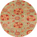 Round Machine Washable Abstract Orange Red Rug, wshabs3910