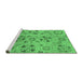 Sideview of Machine Washable Abstract Emerald Green Modern Area Rugs, wshabs3910emgrn