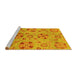 Sideview of Machine Washable Abstract Yellow Modern Rug, wshabs3910yw