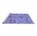 Sideview of Machine Washable Abstract Blue Modern Rug, wshabs3910blu