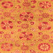 Square Machine Washable Abstract Orange Modern Area Rugs, wshabs3910org