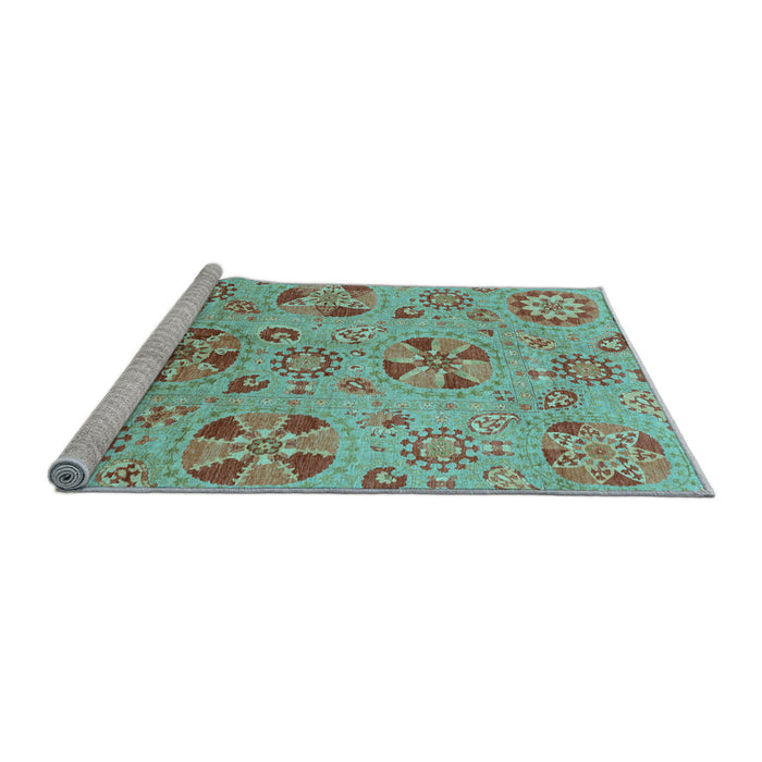 Sideview of Machine Washable Abstract Light Blue Modern Rug, wshabs3910lblu
