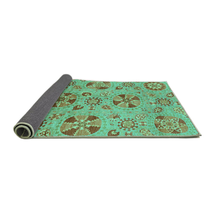 Sideview of Abstract Turquoise Modern Rug, abs3910turq
