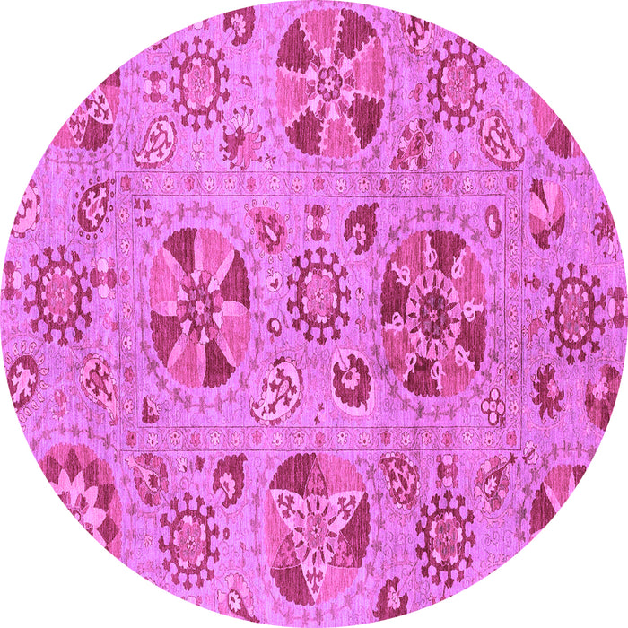 Round Machine Washable Abstract Purple Modern Area Rugs, wshabs3910pur