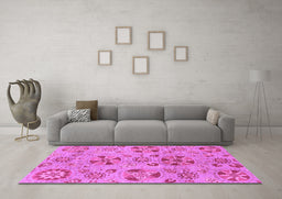Machine Washable Abstract Purple Modern Area Rugs in a Living Room, wshabs3910pur
