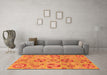 Machine Washable Abstract Orange Modern Area Rugs in a Living Room, wshabs3910org