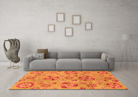 Machine Washable Abstract Orange Modern Rug, wshabs3910org