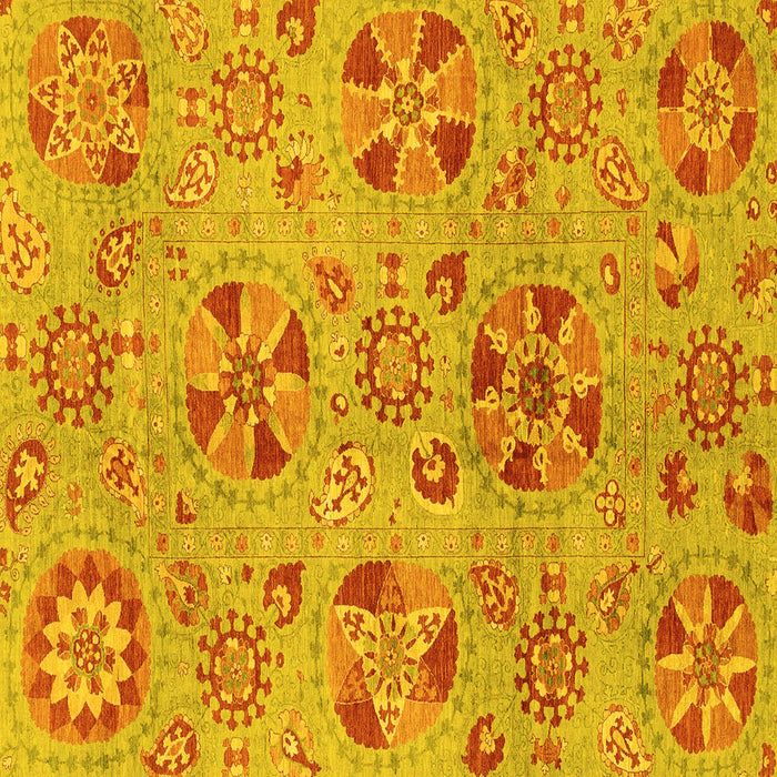 Square Machine Washable Abstract Yellow Modern Rug, wshabs3910yw