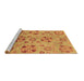 Sideview of Machine Washable Abstract Brown Modern Rug, wshabs3910brn