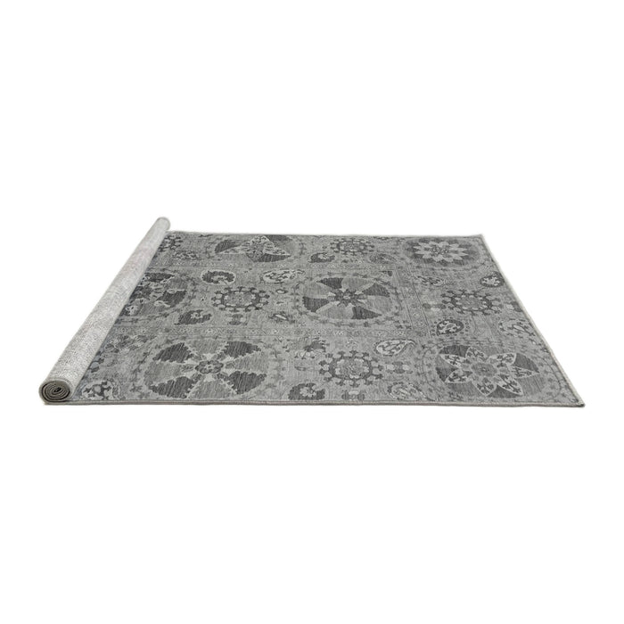 Sideview of Machine Washable Abstract Gray Modern Rug, wshabs3910gry
