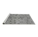 Sideview of Machine Washable Abstract Gray Modern Rug, wshabs3910gry