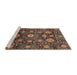 Sideview of Machine Washable Abstract Bakers Brown Rug, wshabs3911