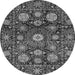 Round Abstract Gray Modern Rug, abs3911gry