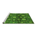 Sideview of Machine Washable Abstract Green Modern Area Rugs, wshabs3911grn