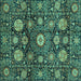 Square Machine Washable Abstract Turquoise Modern Area Rugs, wshabs3911turq