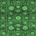 Square Machine Washable Abstract Emerald Green Modern Area Rugs, wshabs3911emgrn