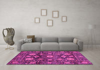 Machine Washable Abstract Pink Modern Rug, wshabs3911pnk