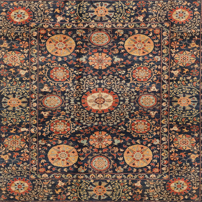 Square Machine Washable Abstract Bakers Brown Rug, wshabs3911