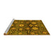 Sideview of Machine Washable Abstract Yellow Modern Rug, wshabs3911yw