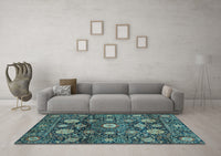 Machine Washable Abstract Light Blue Modern Rug, wshabs3911lblu