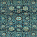 Square Abstract Light Blue Modern Rug, abs3911lblu