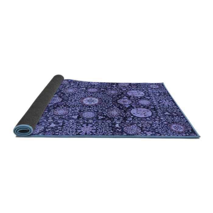 Sideview of Abstract Blue Modern Rug, abs3911blu