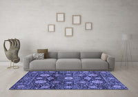 Machine Washable Abstract Blue Modern Rug, wshabs3911blu