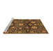 Sideview of Machine Washable Abstract Brown Modern Rug, wshabs3911brn