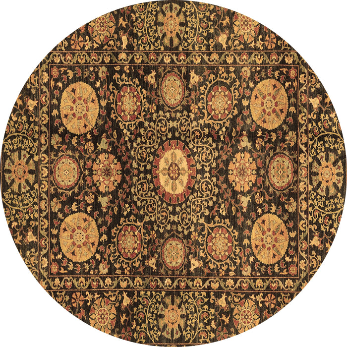 Round Machine Washable Abstract Brown Modern Rug, wshabs3911brn