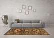 Machine Washable Abstract Brown Modern Rug in a Living Room,, wshabs3911brn