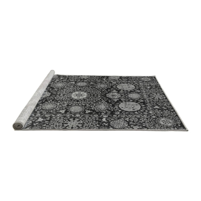 Sideview of Machine Washable Abstract Gray Modern Rug, wshabs3911gry