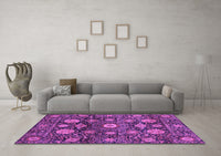 Machine Washable Abstract Purple Modern Rug, wshabs3911pur