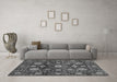 Machine Washable Abstract Gray Modern Rug in a Living Room,, wshabs3911gry