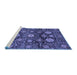 Sideview of Machine Washable Abstract Blue Modern Rug, wshabs3911blu