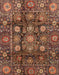 Machine Washable Abstract Saffron Red Rug, wshabs3912