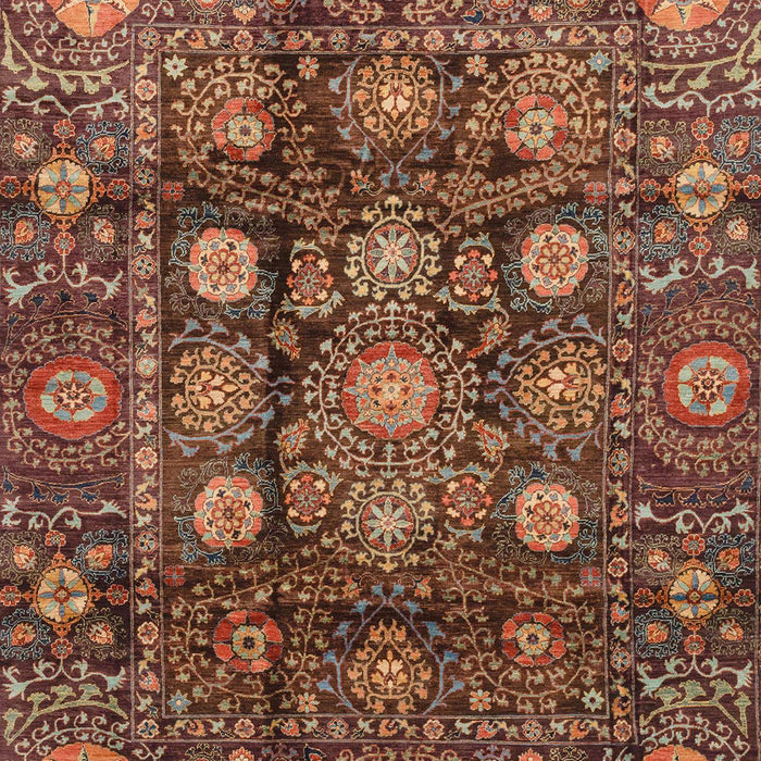 Machine Washable Abstract Saffron Red Rug, wshabs3912