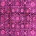 Square Machine Washable Oriental Pink Traditional Rug, wshabs3912pnk