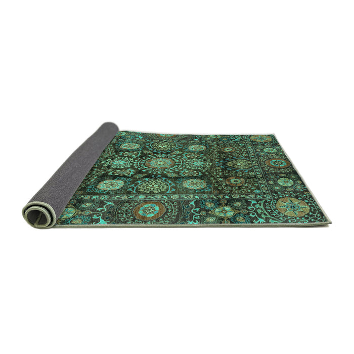 Sideview of Oriental Turquoise Traditional Rug, abs3912turq