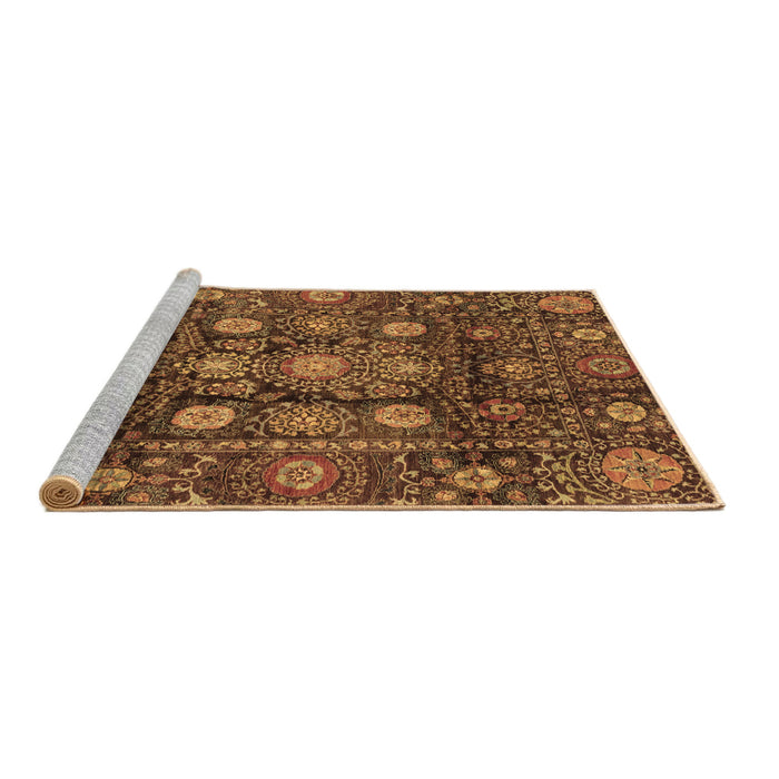 Sideview of Machine Washable Oriental Brown Traditional Rug, wshabs3912brn