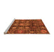 Sideview of Machine Washable Oriental Orange Traditional Area Rugs, wshabs3912org