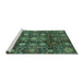 Sideview of Machine Washable Oriental Turquoise Traditional Area Rugs, wshabs3912turq