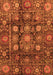 Machine Washable Oriental Orange Traditional Area Rugs, wshabs3912org