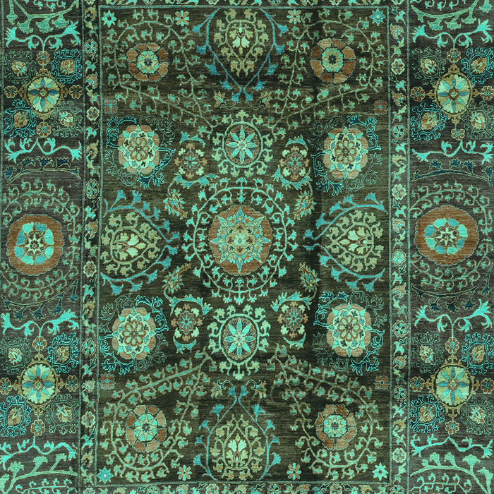 Machine Washable Oriental Turquoise Traditional Area Rugs, wshabs3912turq