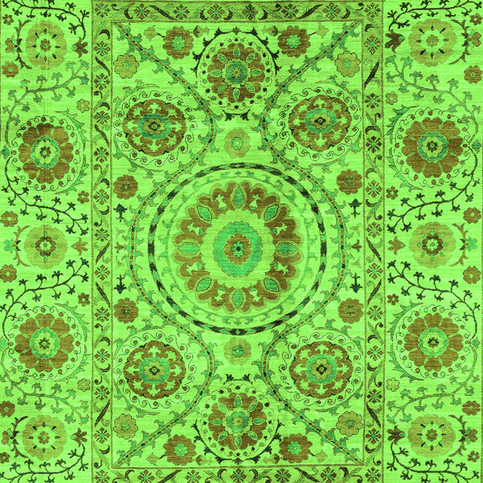 Machine Washable Abstract Green Modern Area Rugs, wshabs3913grn