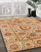 Machine Washable Abstract Chocolate Brown Rug in a Family Room, wshabs3913