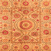 Square Machine Washable Abstract Orange Modern Area Rugs, wshabs3913org