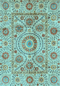 Abstract Light Blue Modern Rug, abs3913lblu