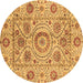 Round Machine Washable Abstract Brown Modern Rug, wshabs3913brn