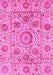 Machine Washable Abstract Pink Modern Rug, wshabs3913pnk